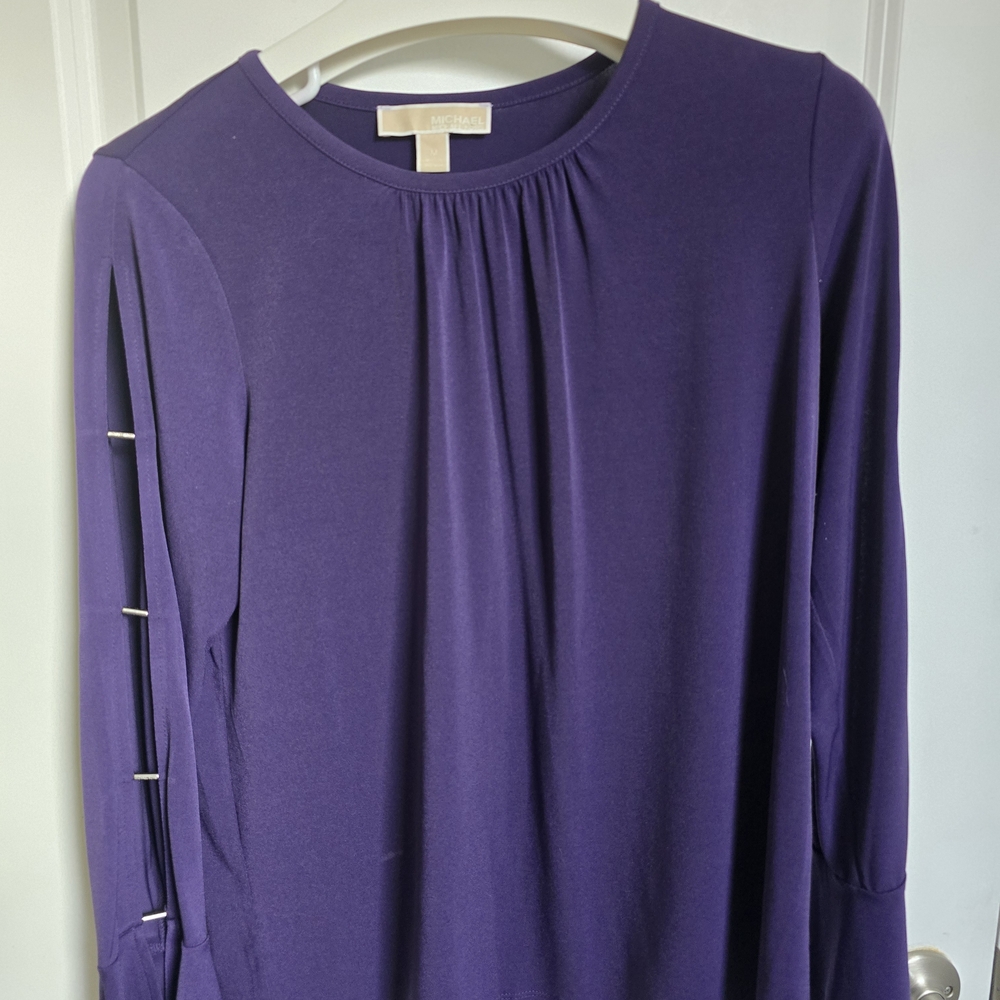Michael Kors Purple Blouse with Sleeve Detail